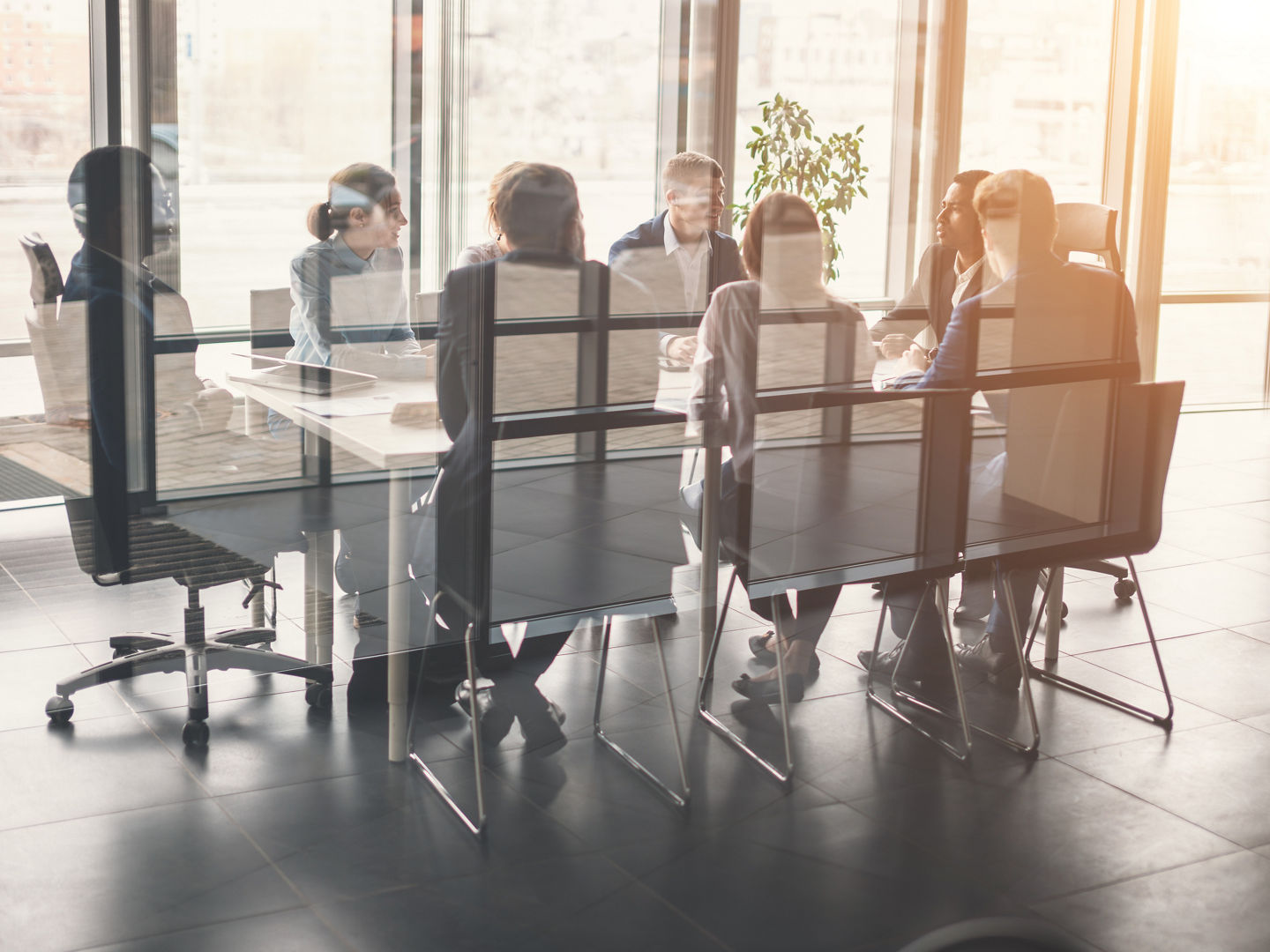 Corporate business team and manager in a meeting