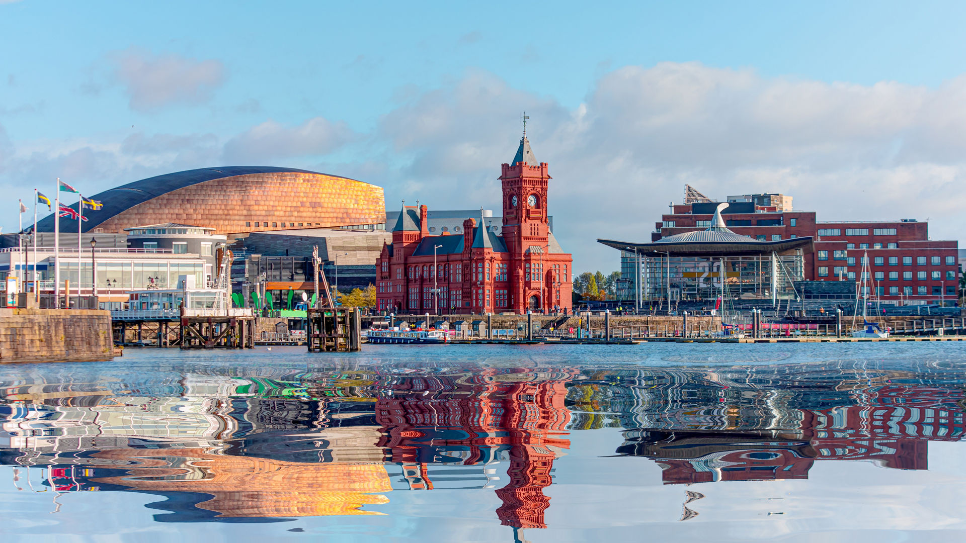 Panoramic view of the Cardiff Bay - Cardiff, Wales