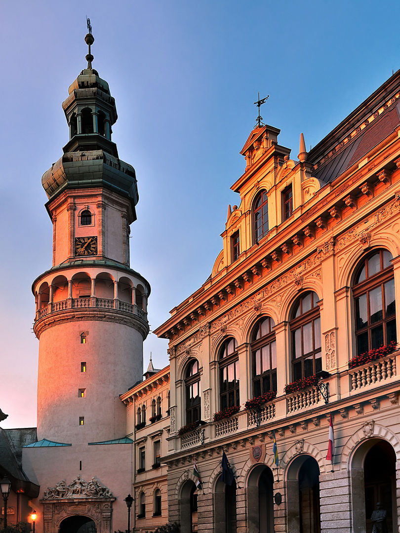 The Beautiful sunset in Sopron city, Hungary