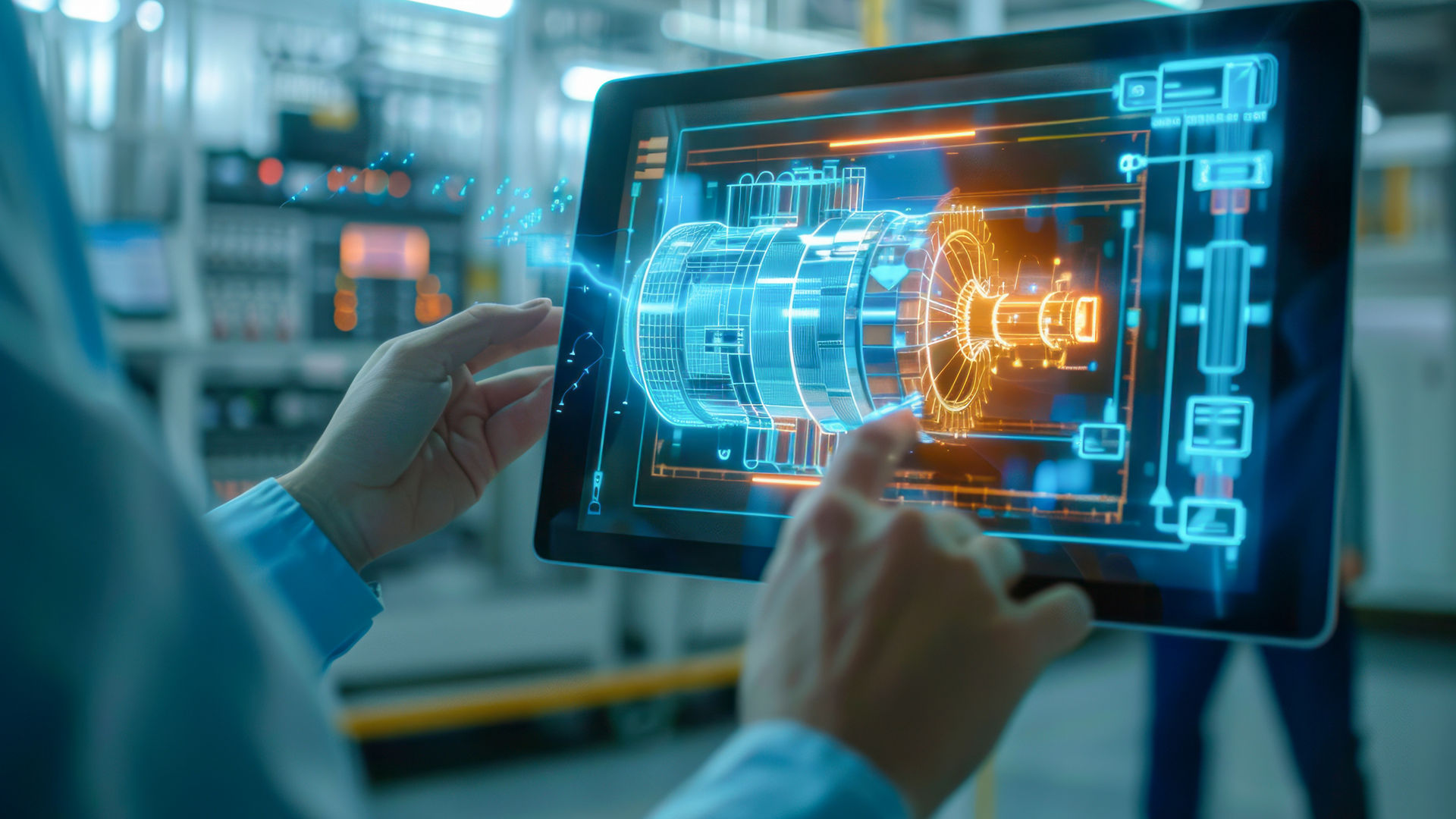 Cutting-Edge Engineer Utilizes AR Technology to Analyze Electric Generator Model in Industry 40 R&D Center