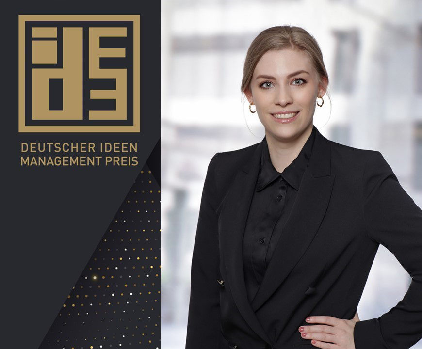 Die Mannheimer FOM Absolventin Nadine Pohland gewann den 1. Platz beim Deutschen Preis für Ideenmanagement 2023