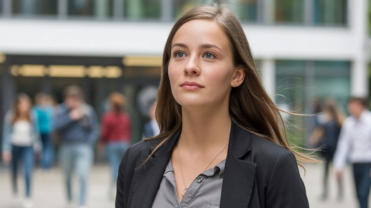 Studentin am Campus