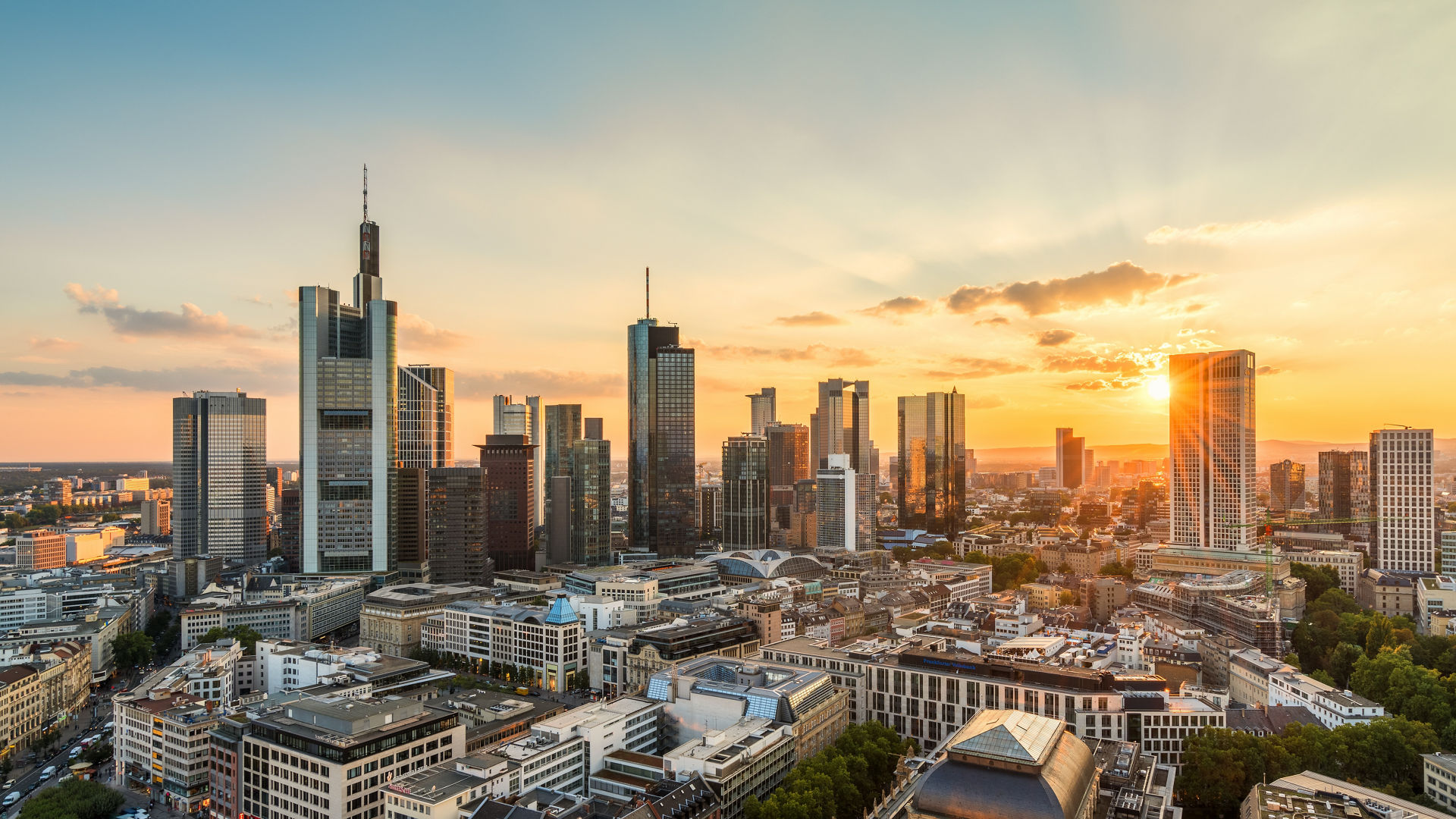 Frankfurt am Main late summer evening